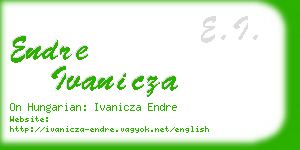 endre ivanicza business card